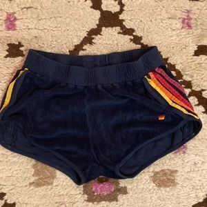 Navy blue AVIATOR NATION shorts